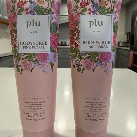Other - PLU Body Scrub Pink Floral Duo Set 200g x2 | Exfoliate Moisturize Glow